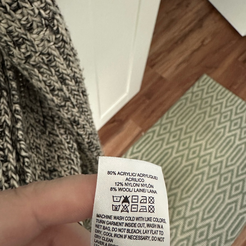 Lucky Brand Black and White Knit Cardigan Long Duster - Picture 4 of 4